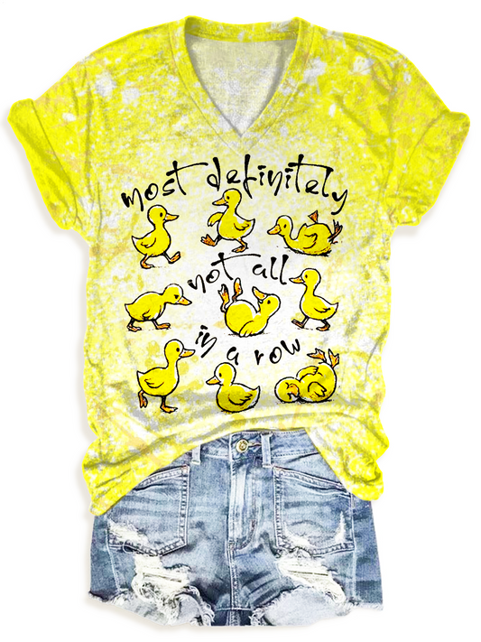 Funny Ducks Not All In a Row Sarcastic V-neck T-Shirt