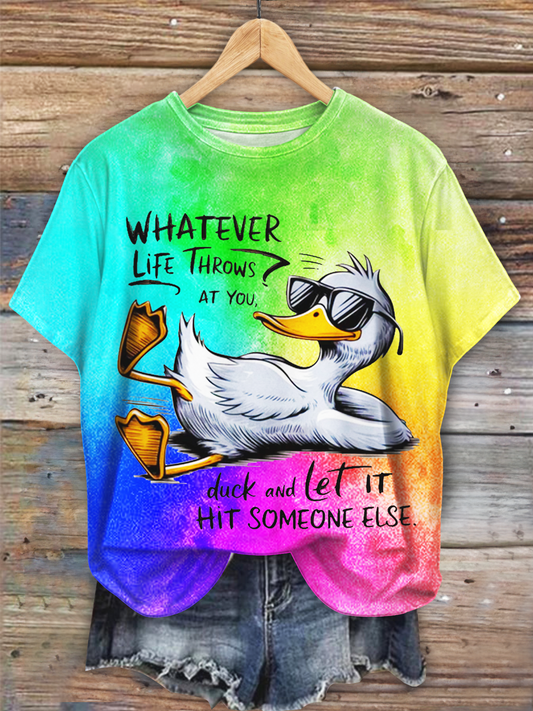 Whatever Life Throws At You Funny Sarcastic Crew Neck T-shirt