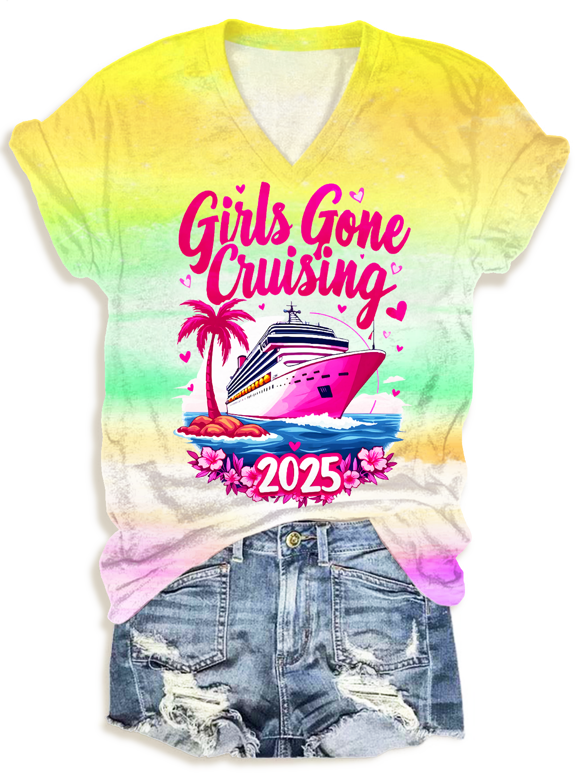 Girls Gone Cruising 2025 V-neck T-Shirt
