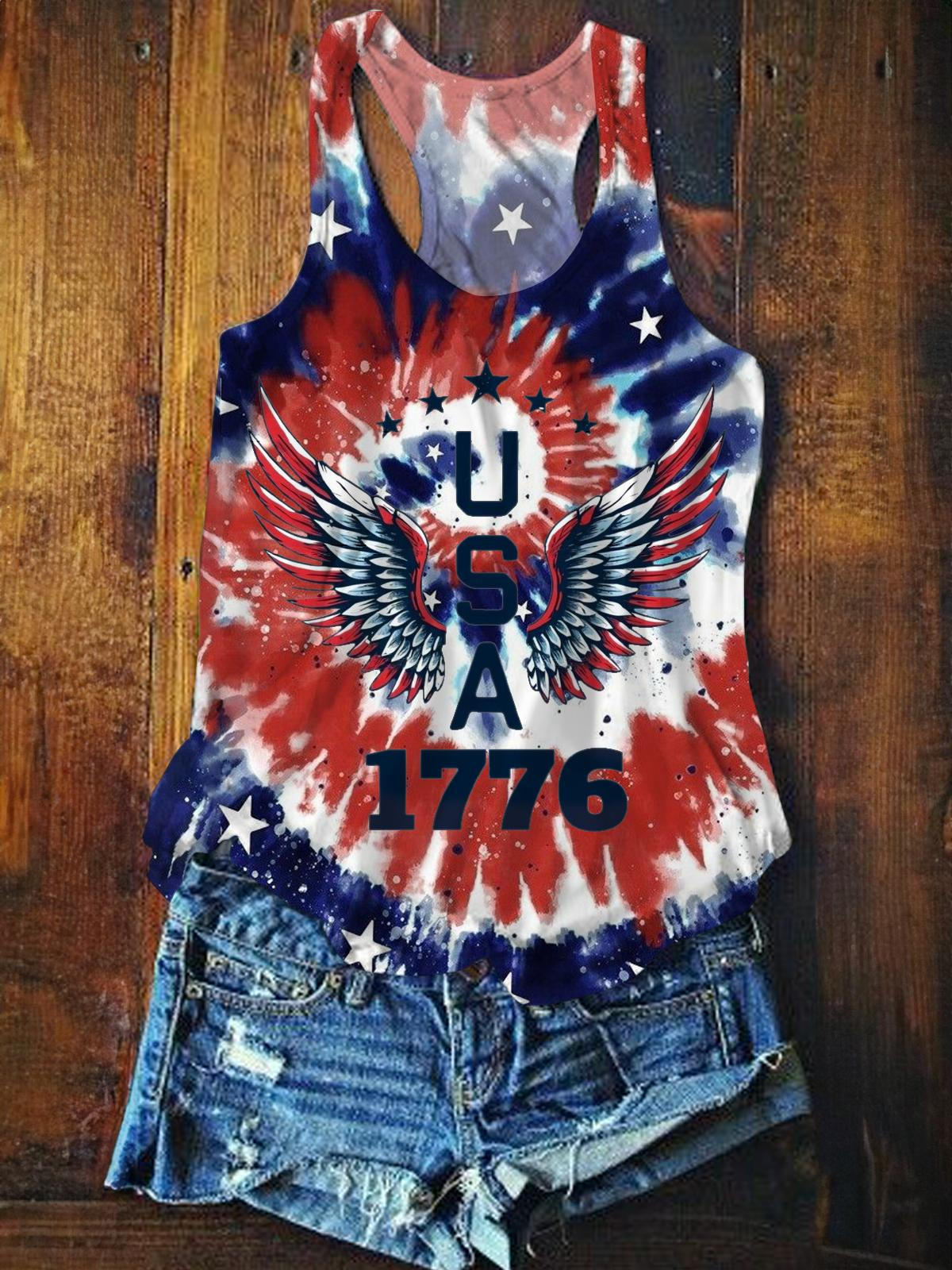 Usa 1776 Printed Casual Tank Top