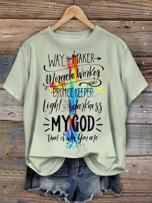 Way Maker Miracle Work Faith Crew Neck T-shirt