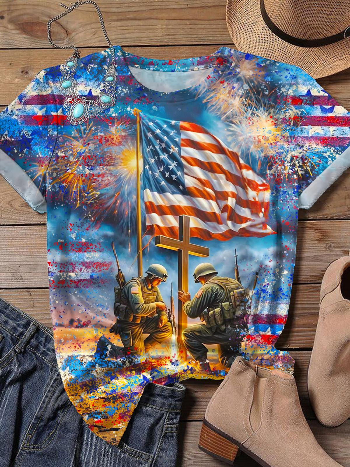 Soldier Flag Crew Neck T-shirt