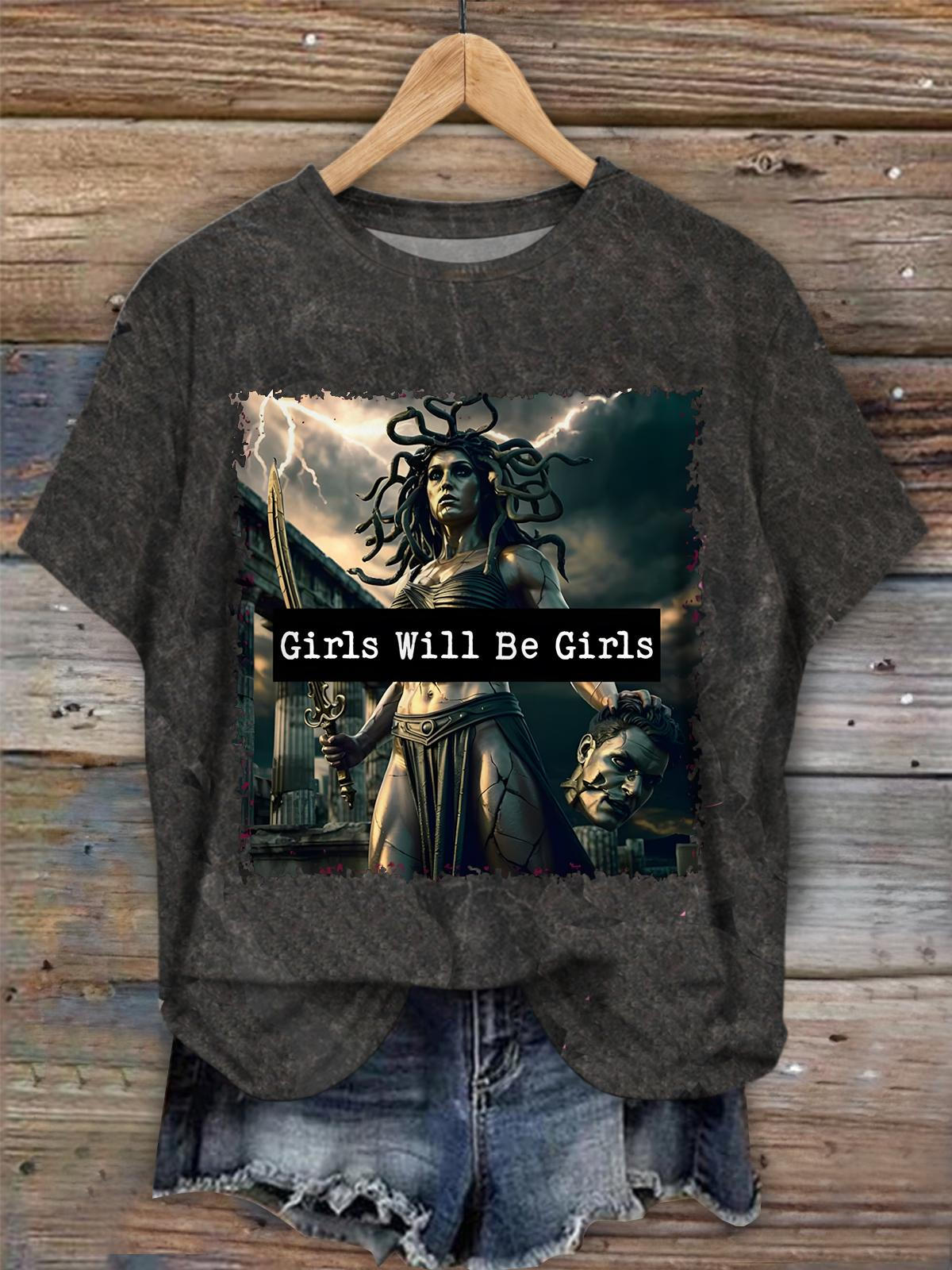 Girls Will Be Girls Medusa Crew Neck T-shirt