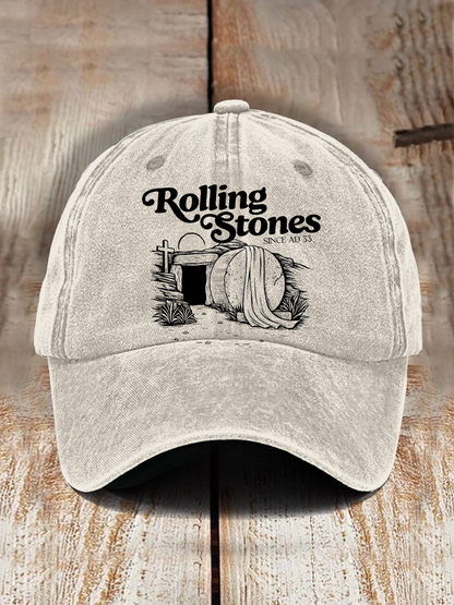 Rolling Stones Christian Resurrection Tomb Printed Baseball Cap