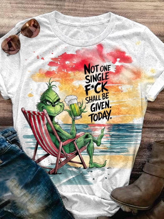 T-Shirt mit lustigem Aufdruck „Not One Single Fuck Shall Be Given Today“ 