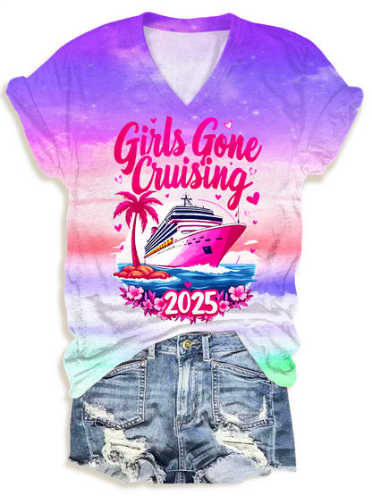Girls Gone Cruising 2025 V-neck T-Shirt