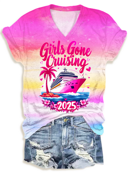 Girls Gone Cruising 2025 V-neck T-Shirt