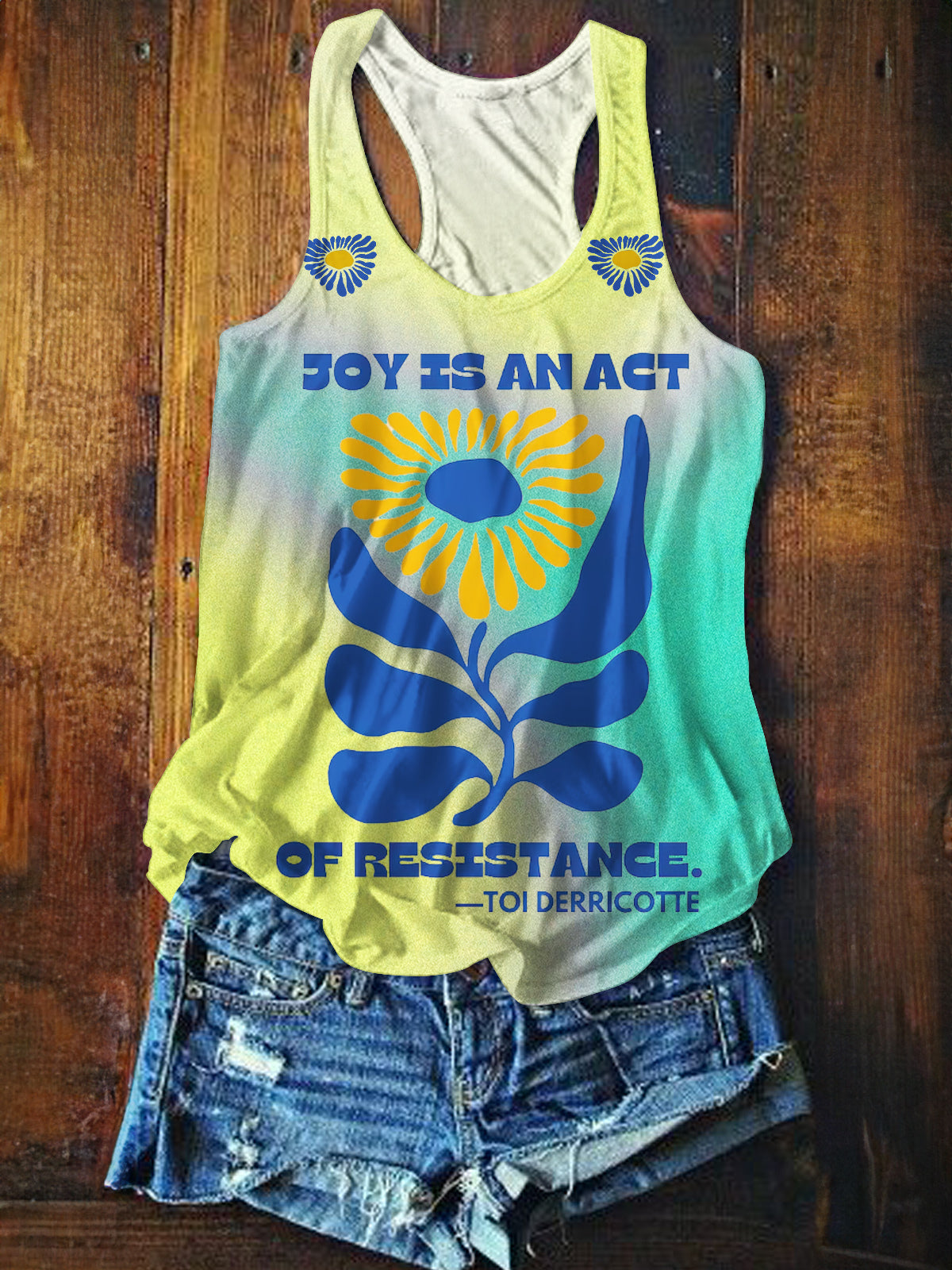 Joy Is An Act Resistance Feminist Funny Printed Casual Tank Top