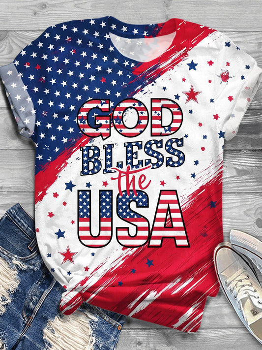 God Bless America Crew Neck T-shirt