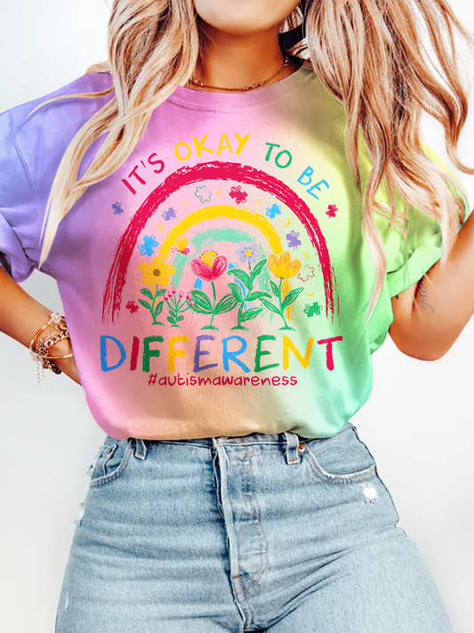 Rainbow Autism Crew Neck T-shirt