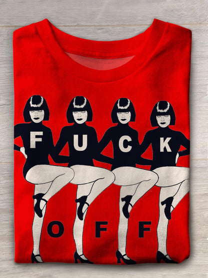 Bad Words Girl Fun Print Crew Neck T-shirt