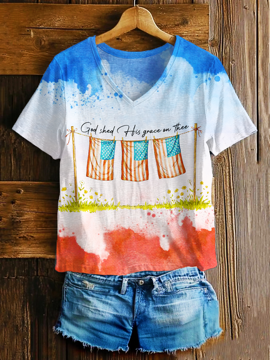 God Shed His Grace On Thee V-neck T-Shirt