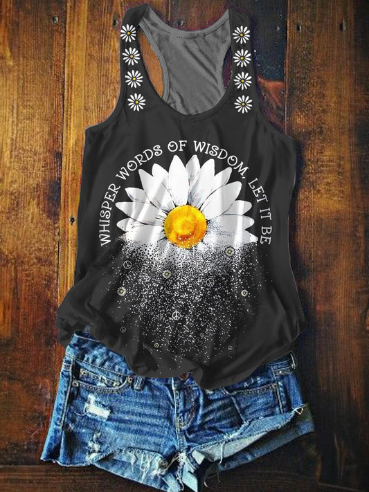 Daisy Hippie Printed Casual Tank Top