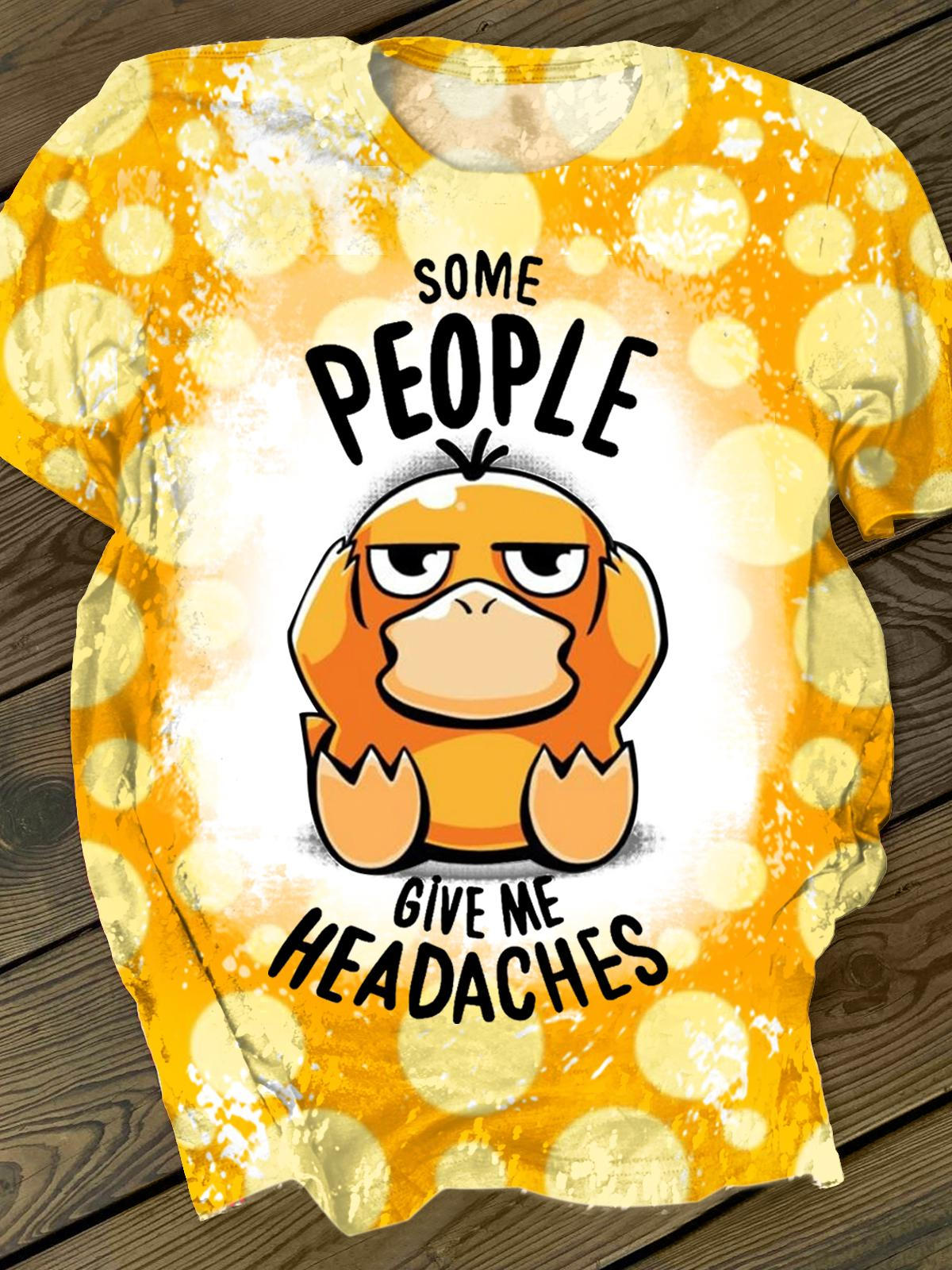 Fun Duck Print Crew Neck T-shirt