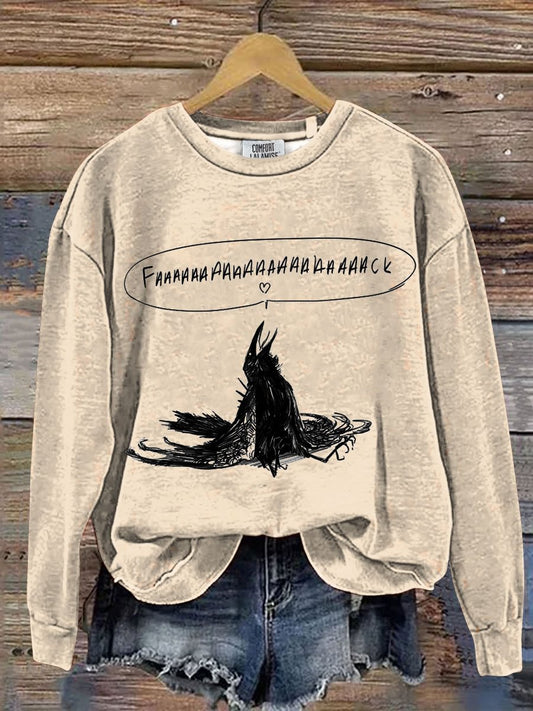 Crow Fack Art Print Casaul Sweashirt