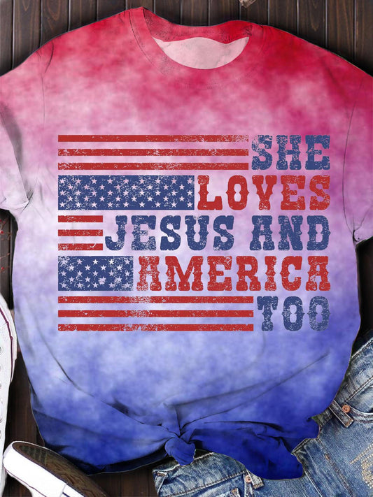 She Loves Jesus And America Too T-shirt