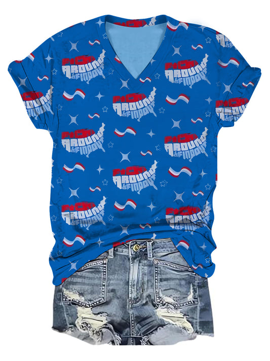 Fuck Around & Find Out Independence V-neck T-Shirt