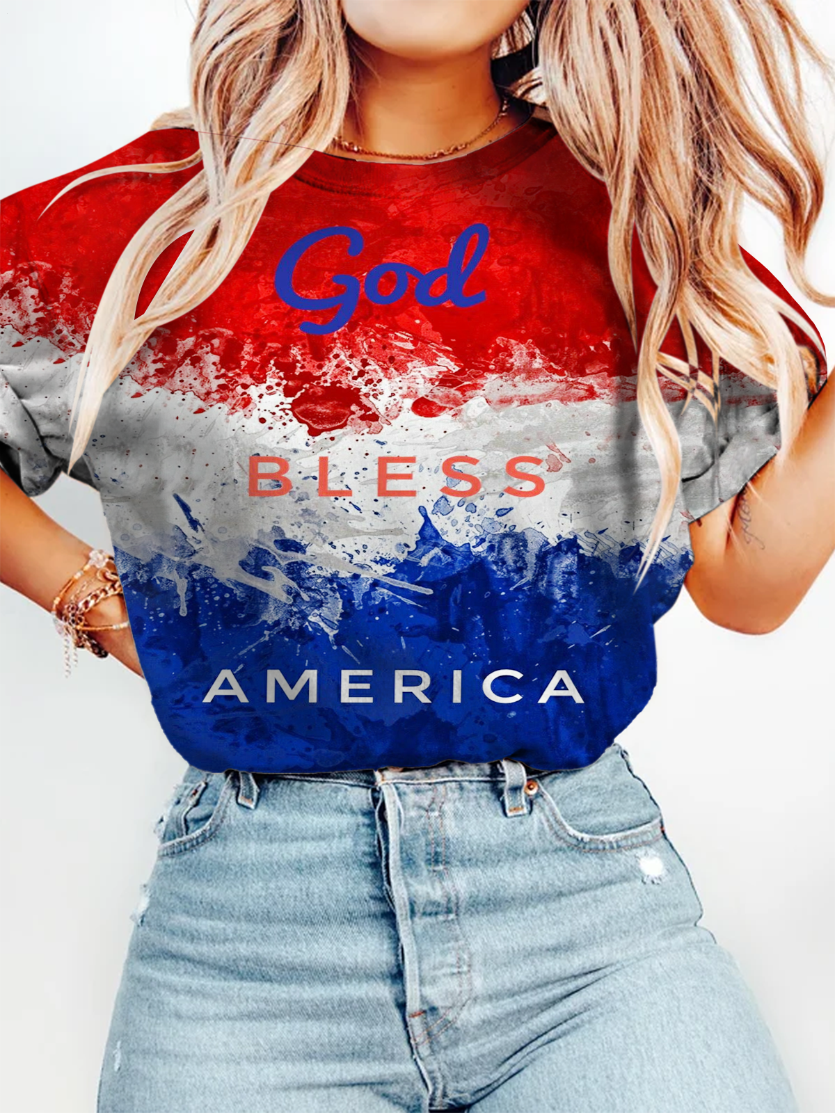God Bless America Crew Neck T-shirt