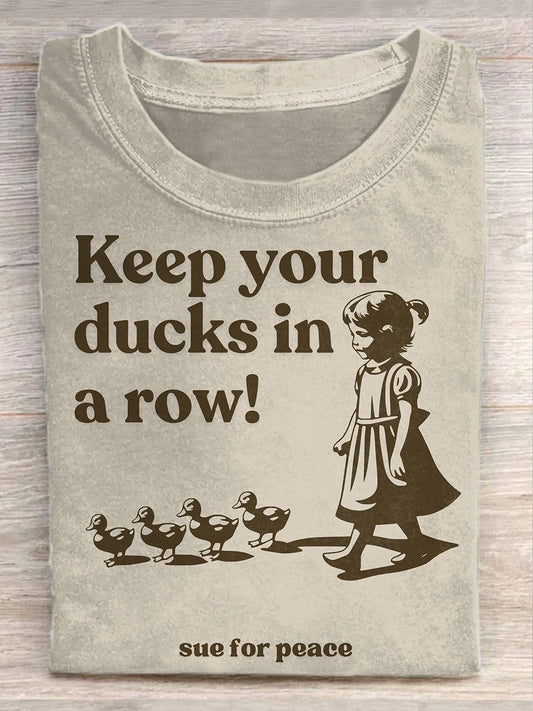 Retro Illustration Art Print Casual T-Shirt