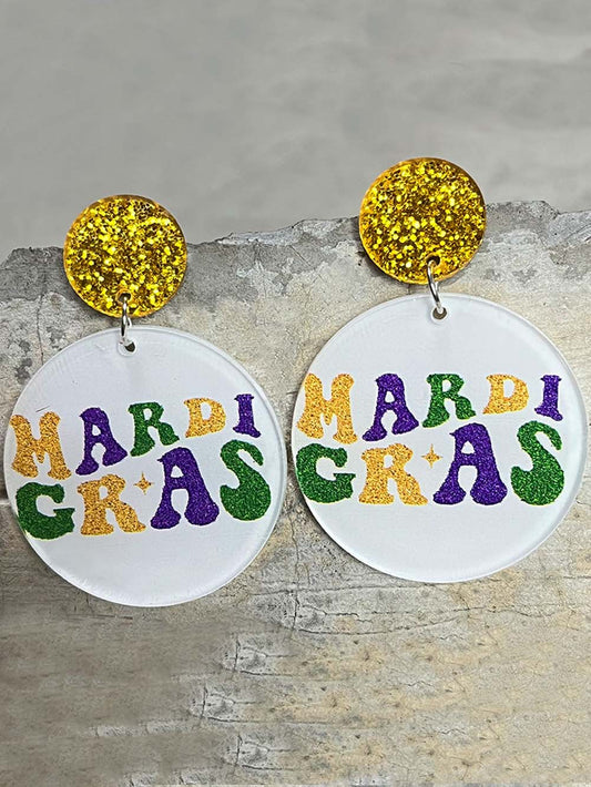 Carnival Mardi Gras Colored Acrylic Stud Earrings