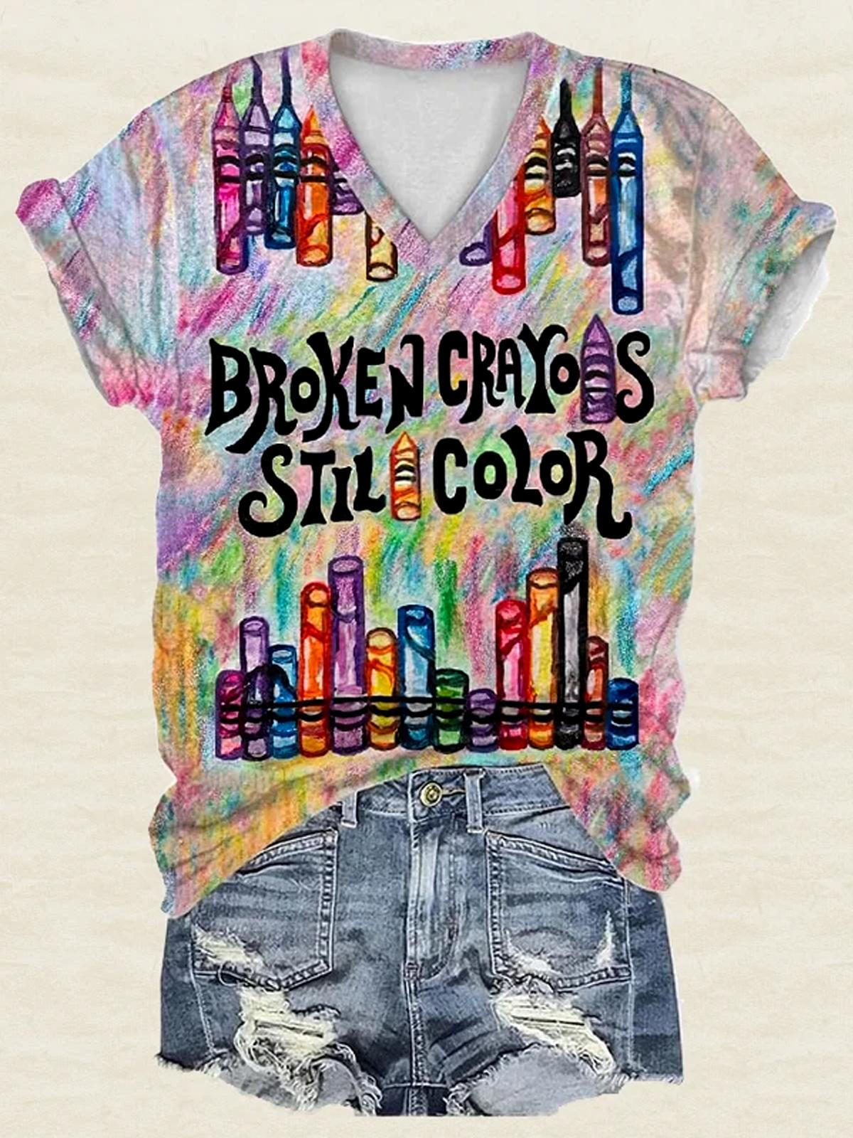 Broken Crayons Still Color Short Sleeve T-Shirt