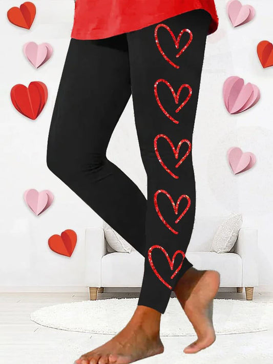 Women's Heart Print Leggings