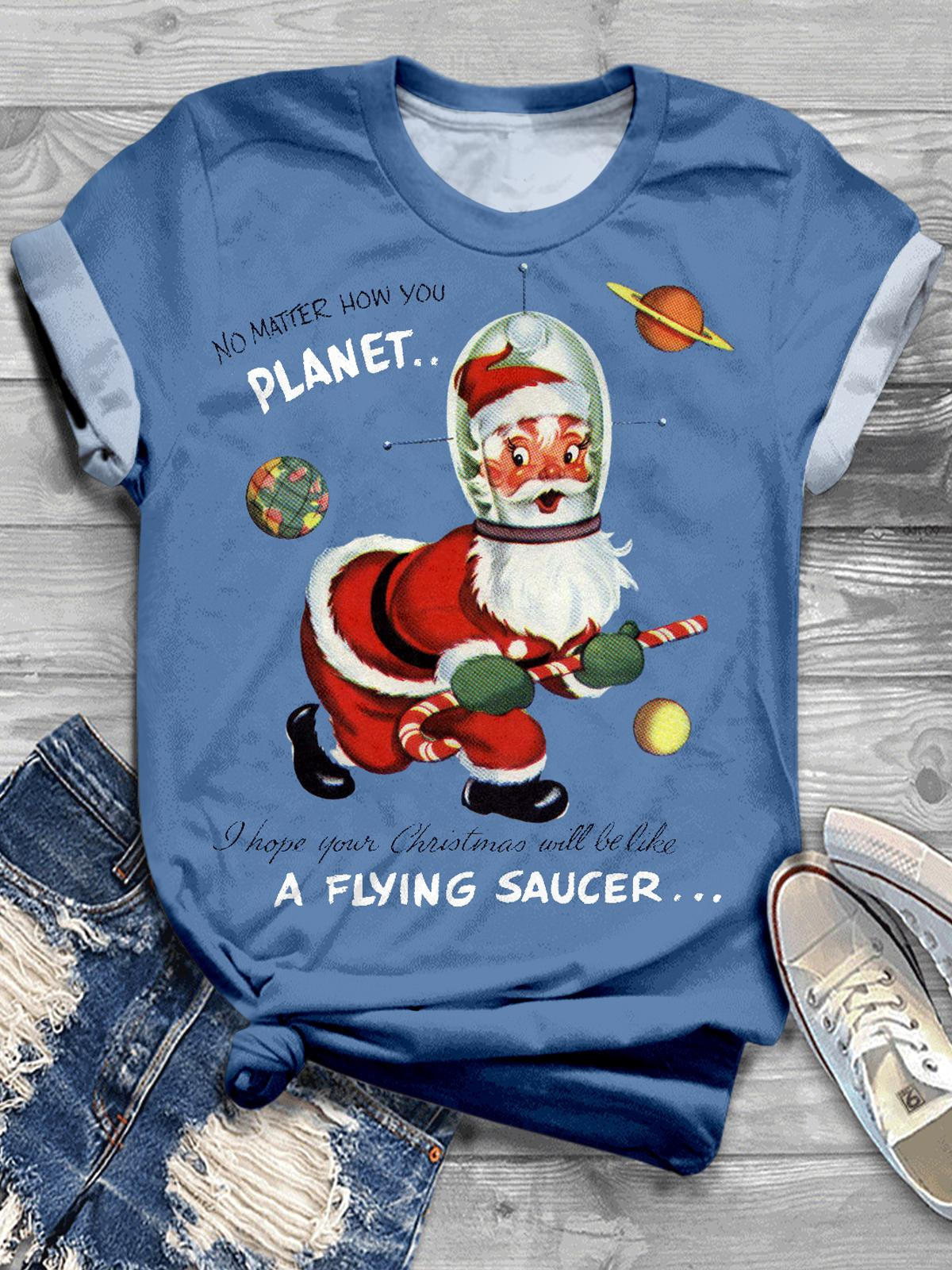 No Matter You Planet Crew Neck T-shirt