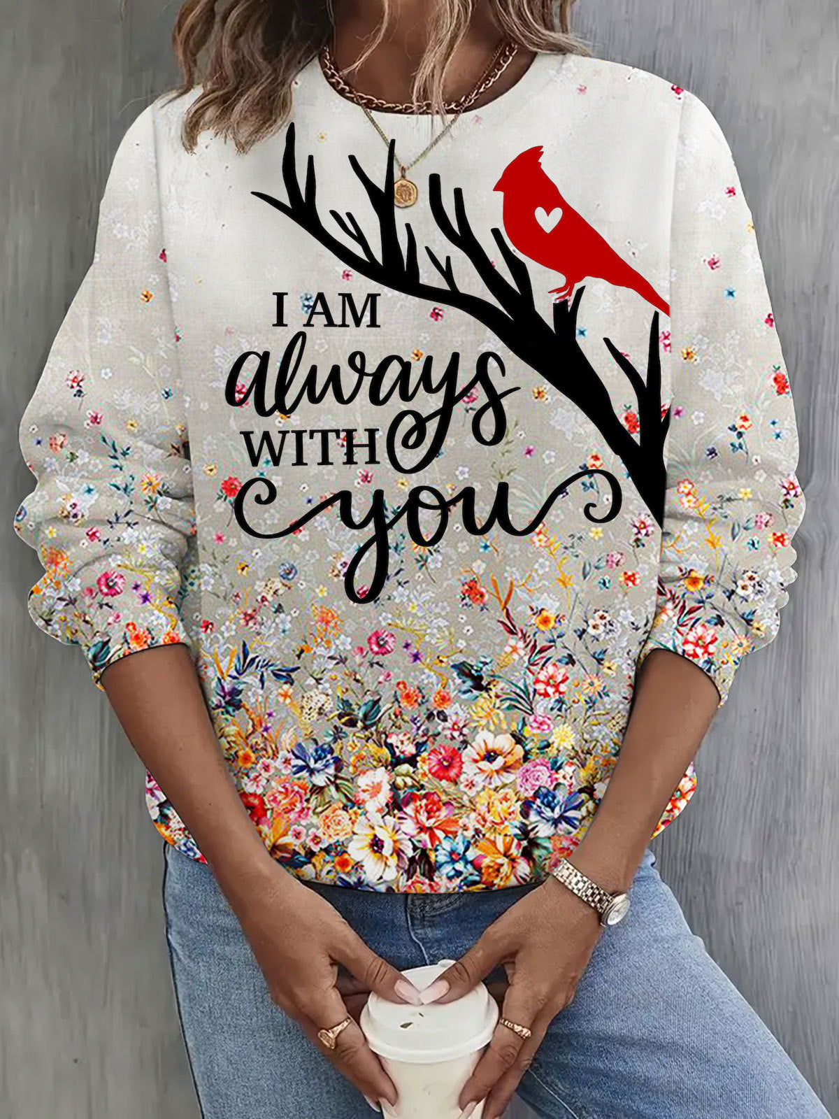 Always With You Vintage Floral Print Casual Top