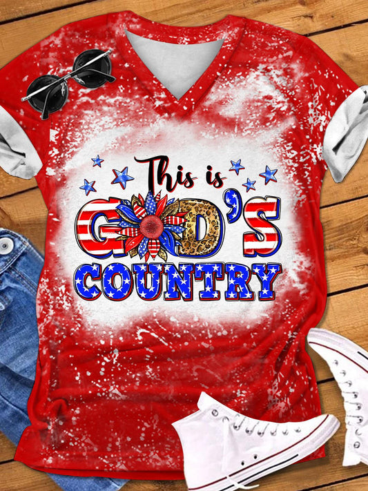 This is god's country 4th of July Print Tee