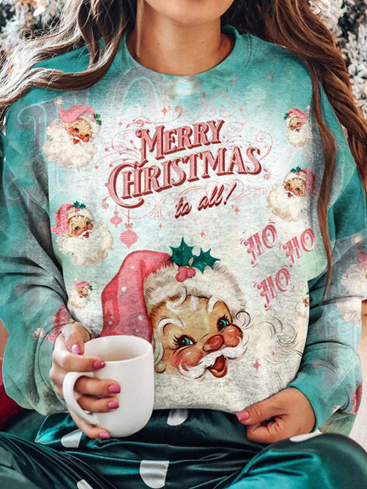Merry Christmas To All Printed Long Sleeve Top