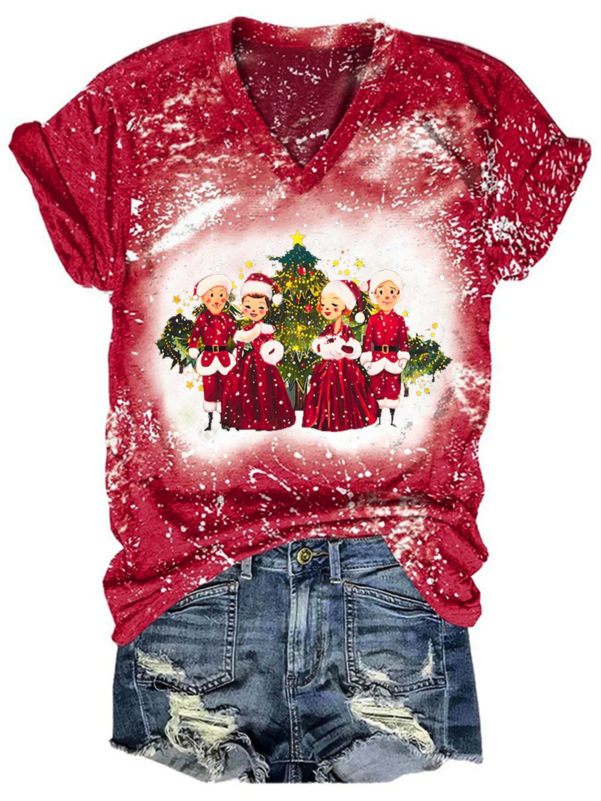 Christmas White Movie 1954 Print V-Neck T-Shirt