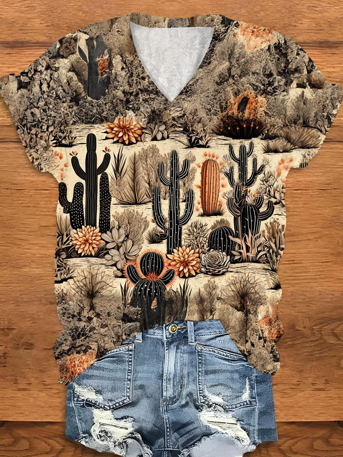 Boho Desert Vibes V-Neck T-Shirt