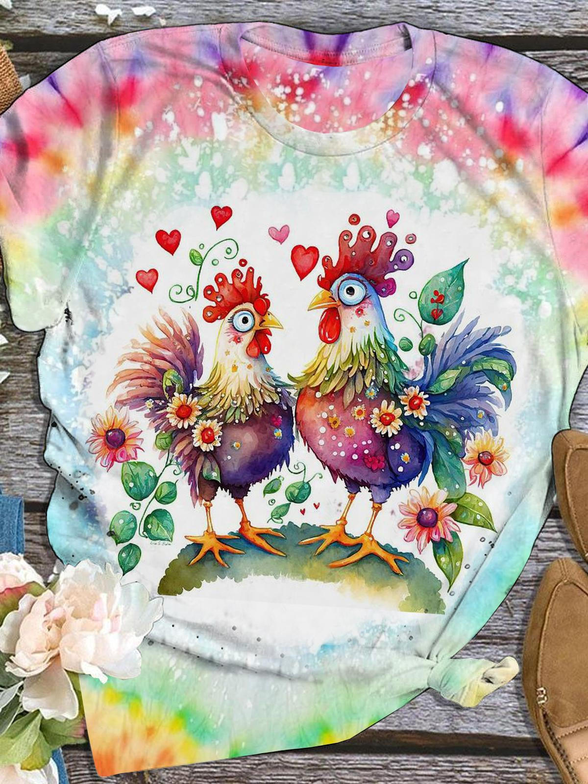 Tie Dye Chicken T-Shirt