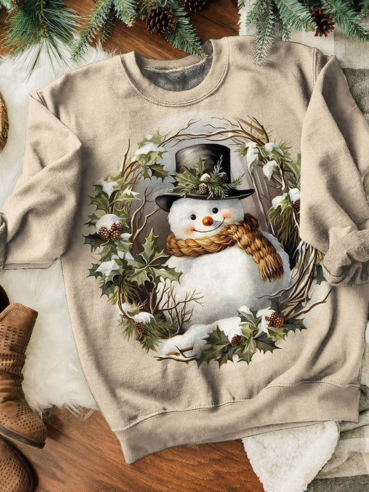 Women's Winter Snowman Printed Top