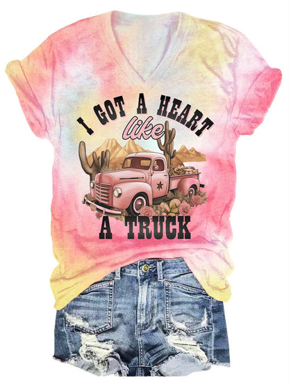 I Got A Heart Like A Truck Print T-Shirt