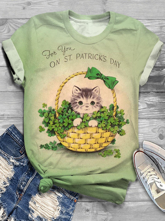 For You On St. Patrick's Day Vintage Crew Neck T-shirt