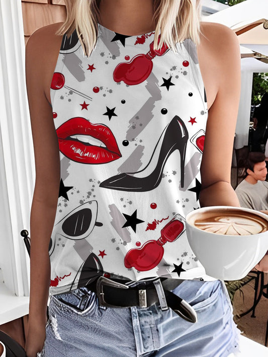 Women's Valentine Casual Printed Tank Top